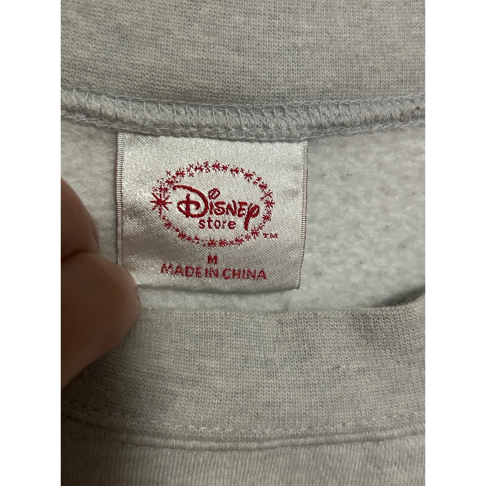 Disney Store Winnie the Pooh Merry Christmas Sweatshirt Gray Mens M Embroidered - Picture 4 of 7